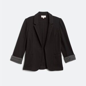 Skies Are Blue Black Blazer with Gray Accents